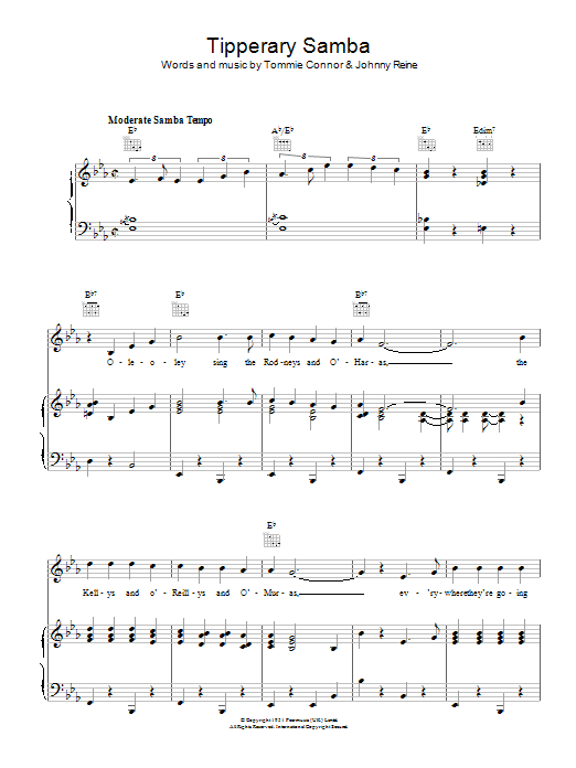 Edmundo Ros Tipperary Samba sheet music notes and chords arranged for Piano, Vocal & Guitar Chords