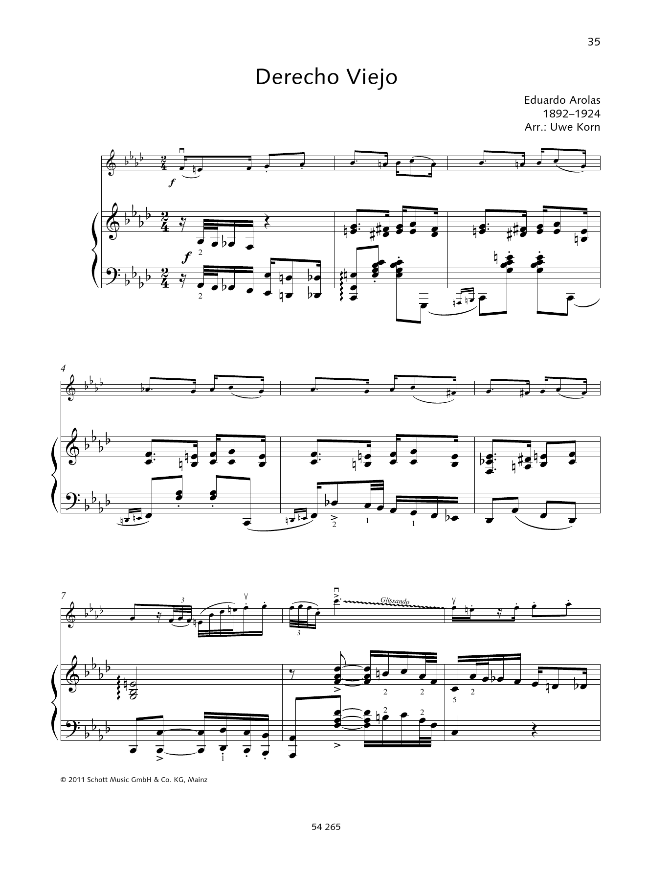 Eduardo Arolas Derecho Viejo sheet music notes and chords arranged for String Solo