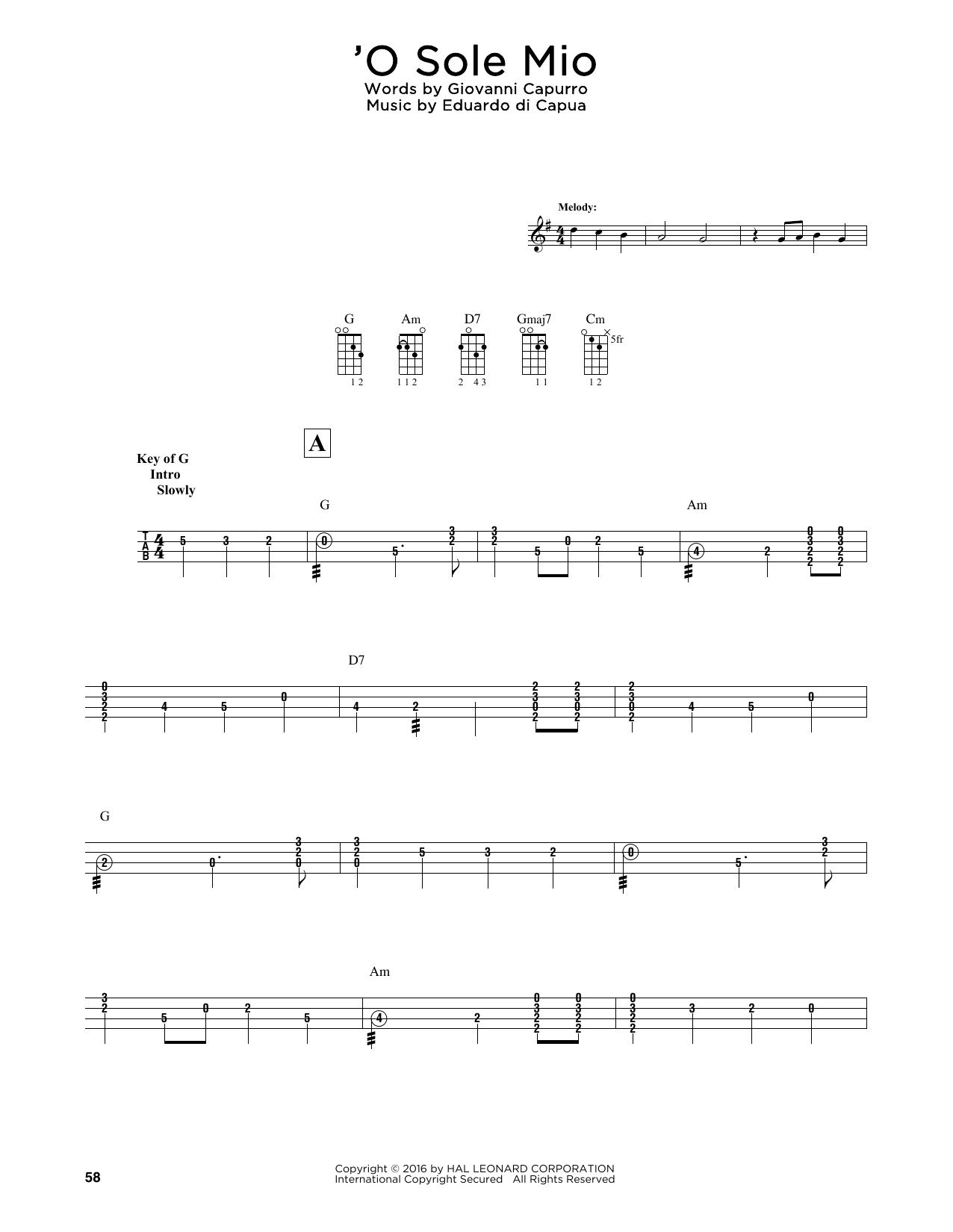 Eduardo di Capua 'O Sole Mio (arr. Fred Sokolow) sheet music notes and chords arranged for Mandolin