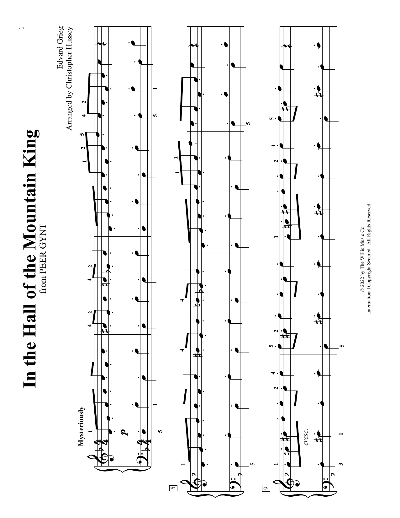 Edvard Grieg In The Hall Of The Mountain King (arr. Christopher Hussey) sheet music notes and chords arranged for Educational Piano