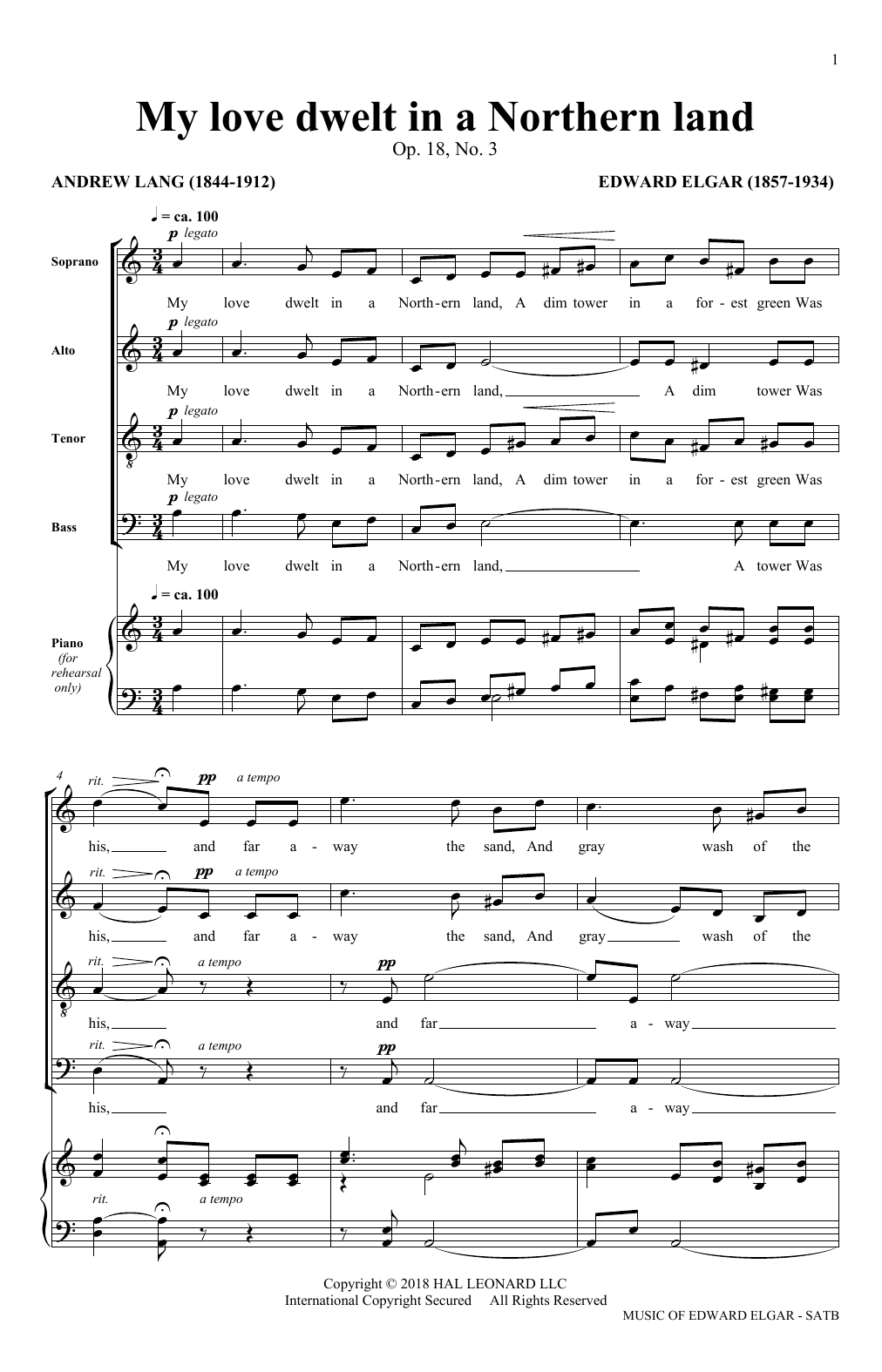 Edward Elgar My Love Dwelt (arr. Philip Lawson) sheet music notes and chords arranged for SATB Choir