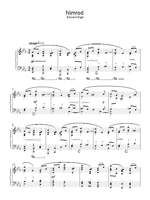 Edward Elgar Nimrod sheet music notes and chords arranged for Trombone Solo