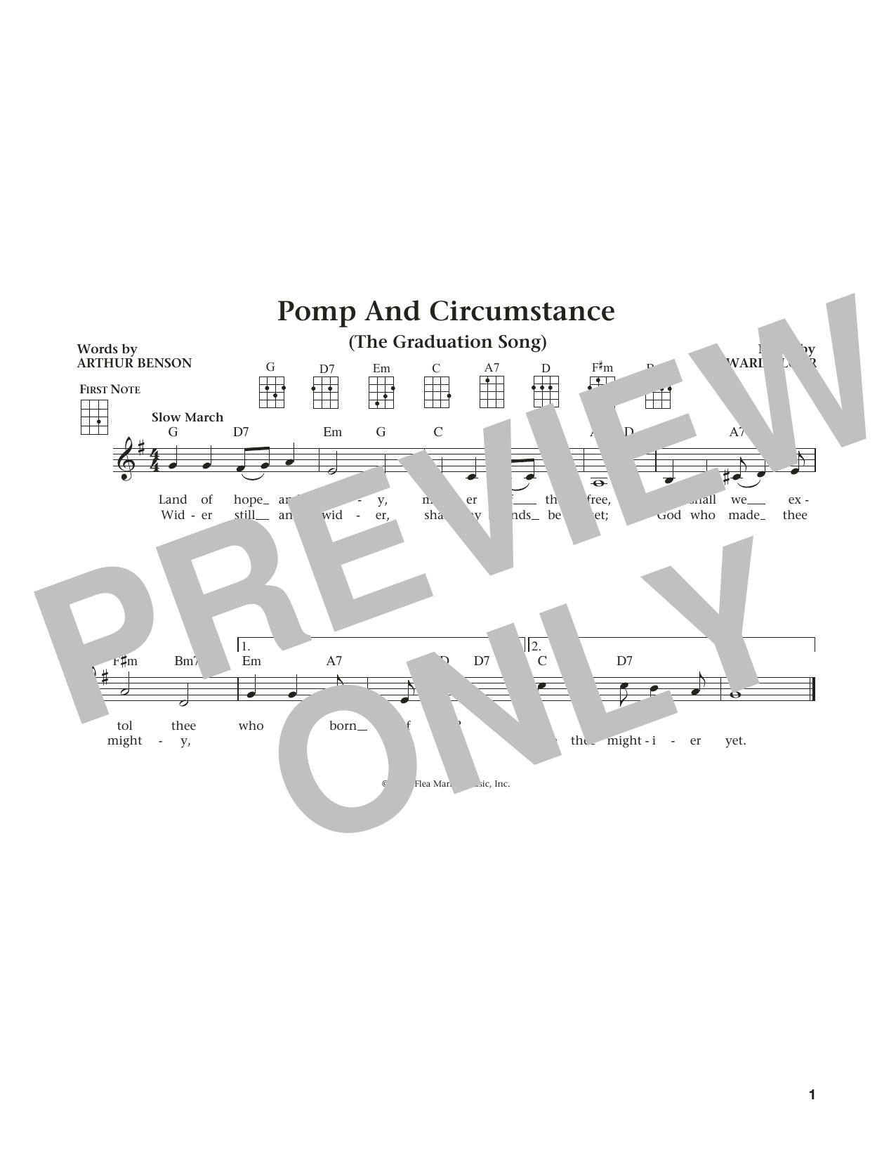 Edward Elgar Pomp And Circumstance (from The Daily Ukulele) (arr. Liz and Jim Beloff) sheet music notes and chords arranged for Ukulele