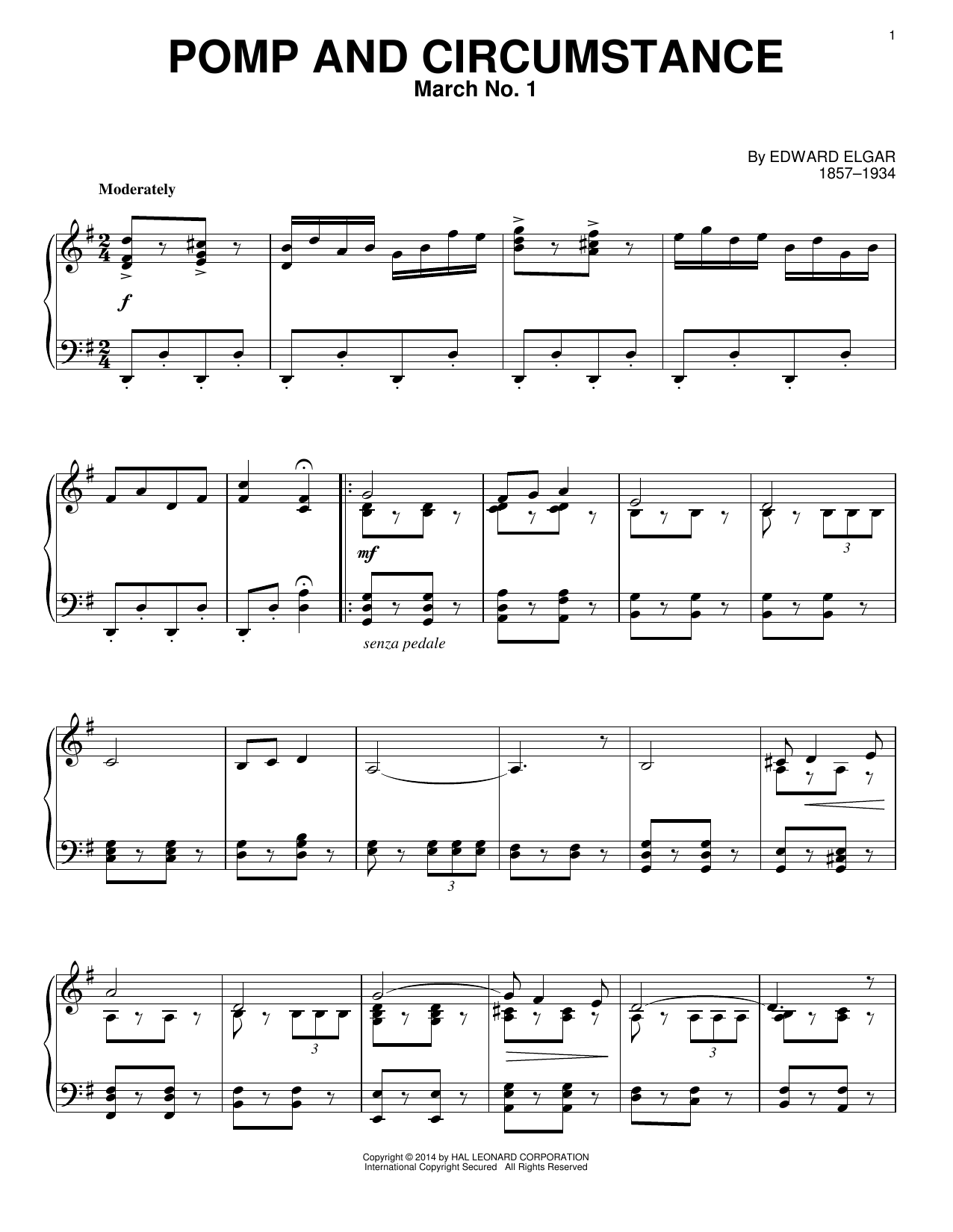 Edward Elgar Pomp And Circumstance, March No. 1 sheet music notes and chords arranged for Flute Duet