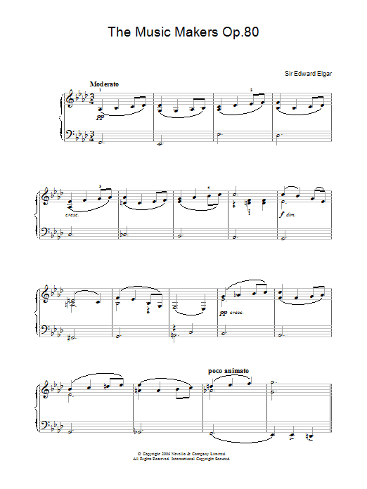 Edward Elgar The Music Makers Op. 80 sheet music notes and chords arranged for Easy Piano