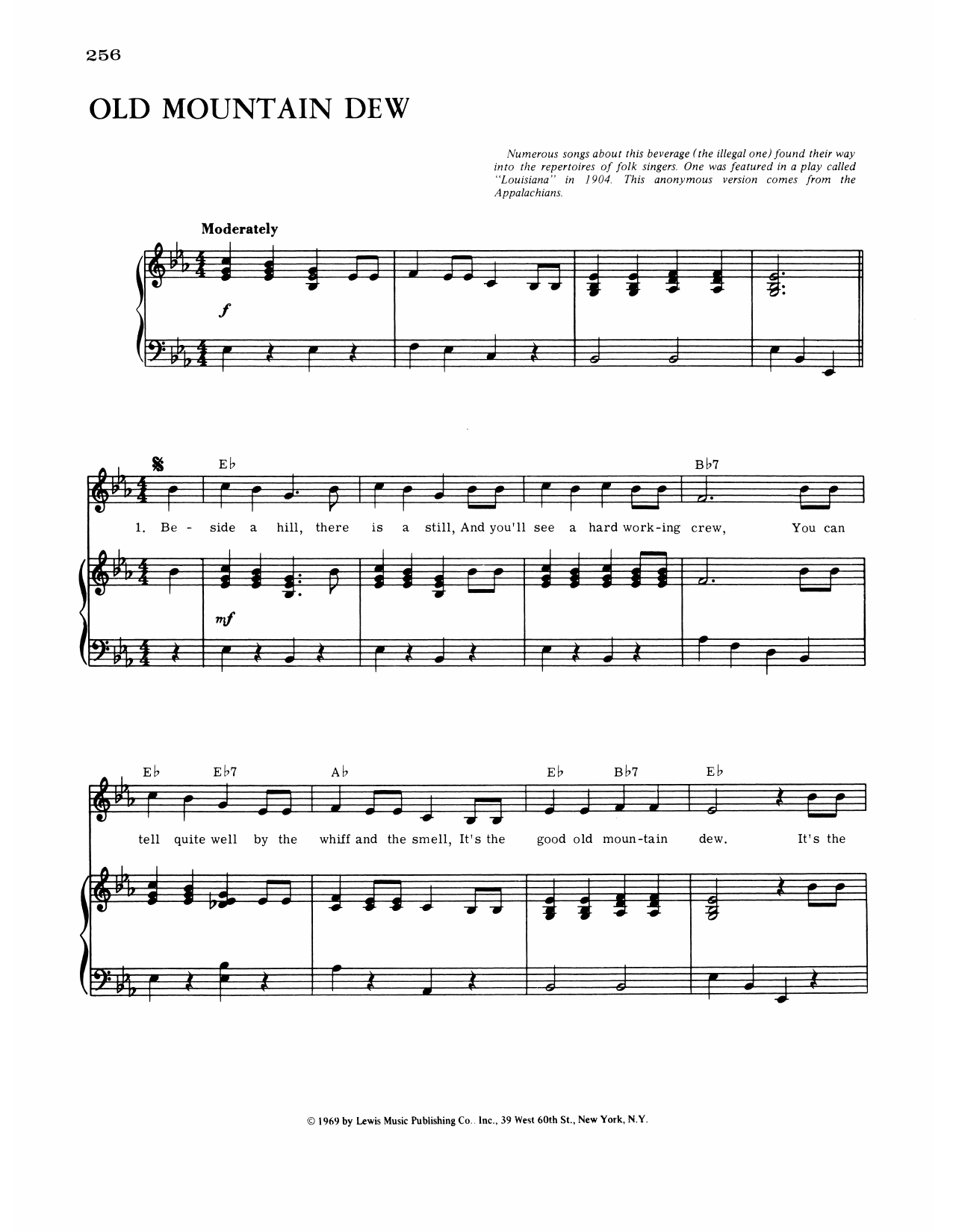 Edward Harrigan Real Old Mountain Dew sheet music notes and chords arranged for Piano, Vocal & Guitar Chords (Right-Hand Melody)