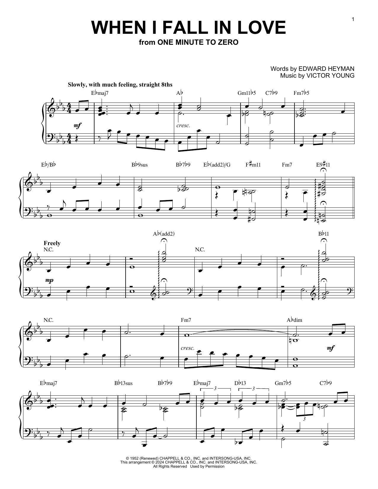 Edward Heyman When I Fall In Love (arr. Brent Edstrom) sheet music notes and chords arranged for Piano Solo