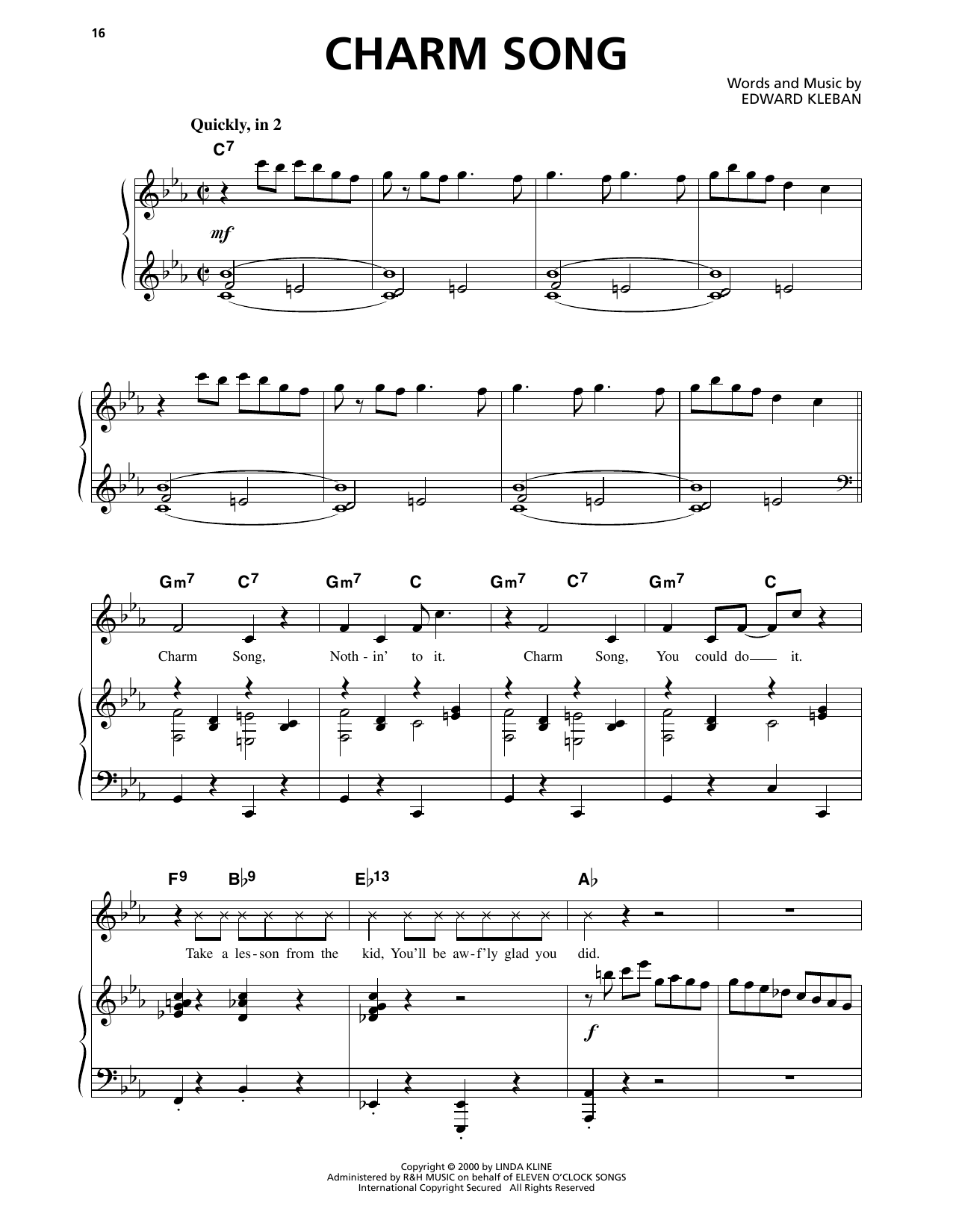 Edward Kleban Charm Song (from A Class Act) sheet music notes and chords arranged for Piano & Vocal