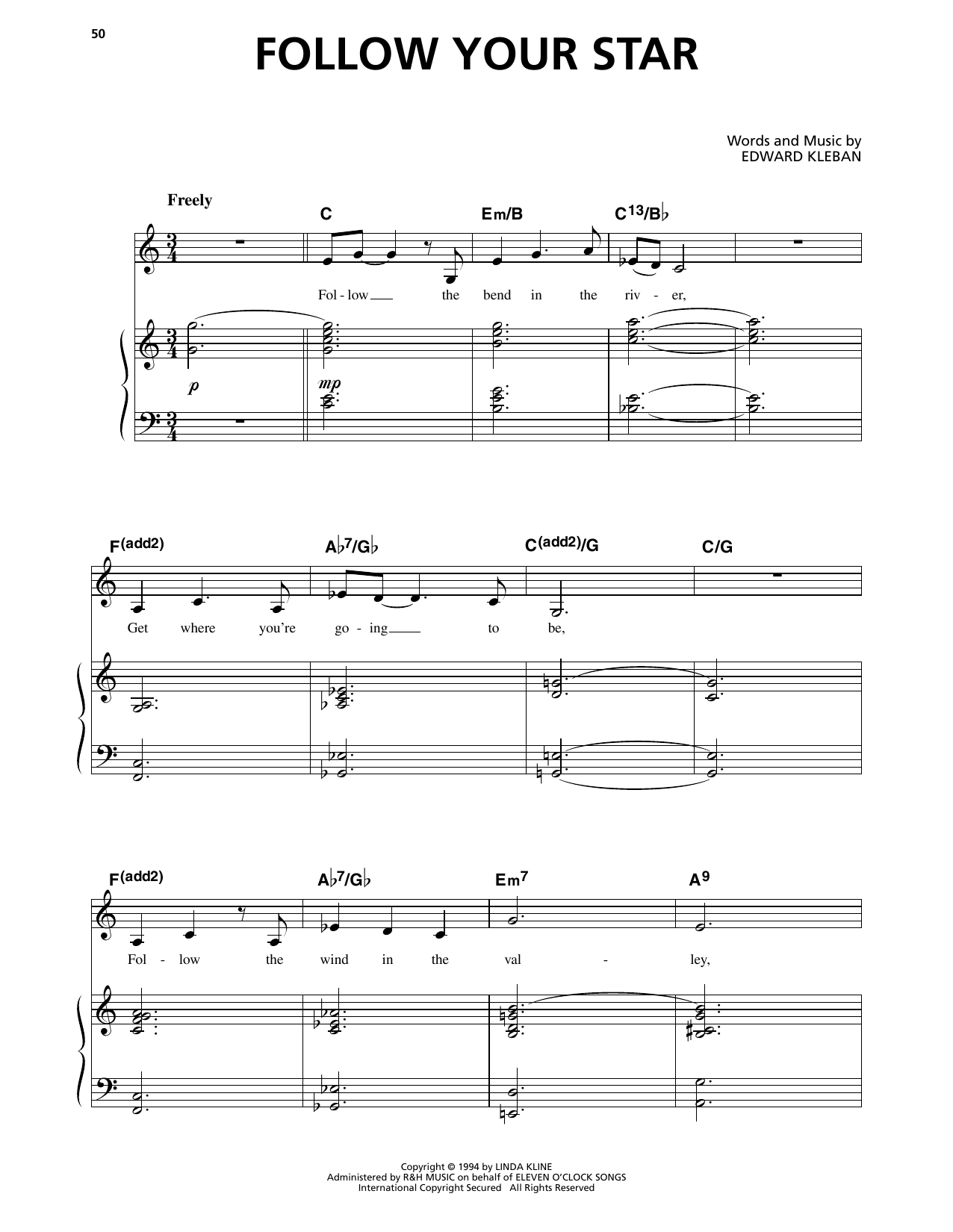Edward Kleban Follow Your Star (from A Class Act) sheet music notes and chords arranged for Piano & Vocal