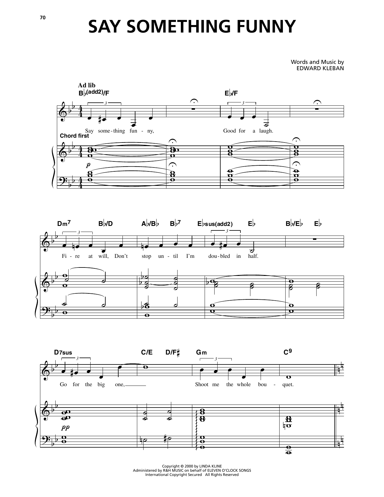 Edward Kleban Say Something Funny (from A Class Act) sheet music notes and chords arranged for Piano & Vocal