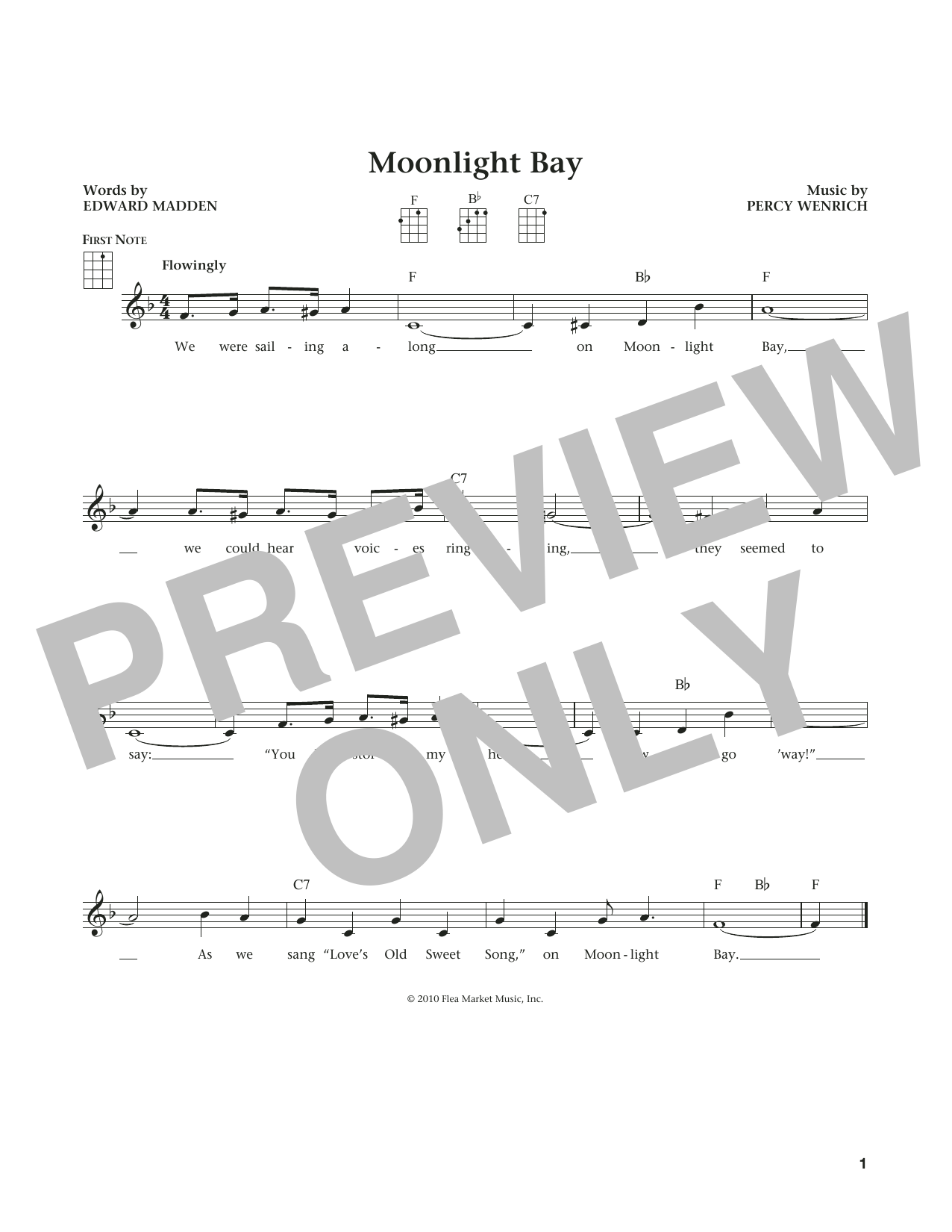 Edward Madden Moonlight Bay (from The Daily Ukulele) (arr. Liz and Jim Beloff) sheet music notes and chords arranged for Ukulele