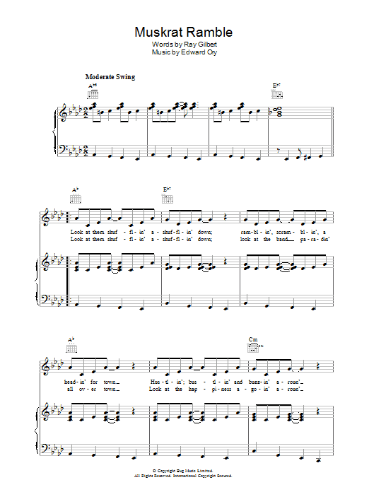 Edward Ory Muskrat Ramble sheet music notes and chords arranged for Easy Piano