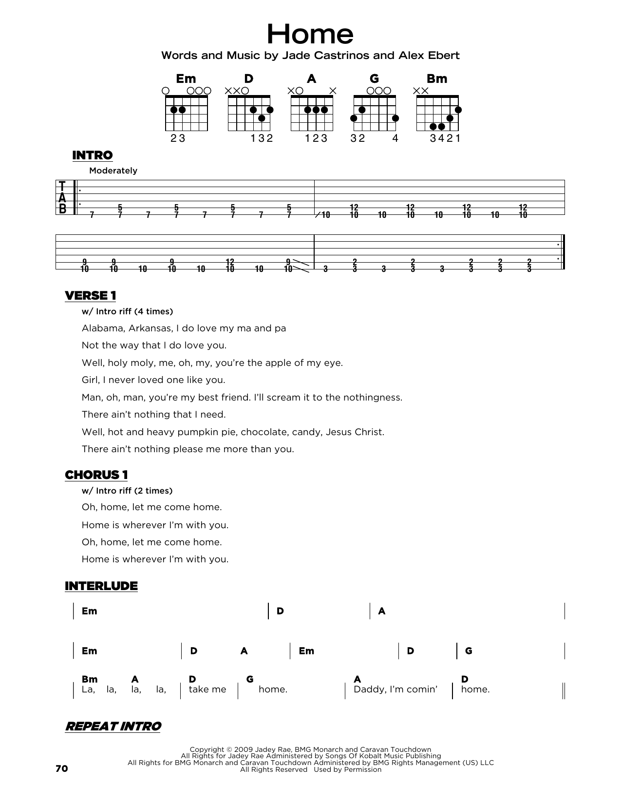 Edward Sharpe & the Magnetic Zeros Home sheet music notes and chords arranged for Guitar Chords/Lyrics