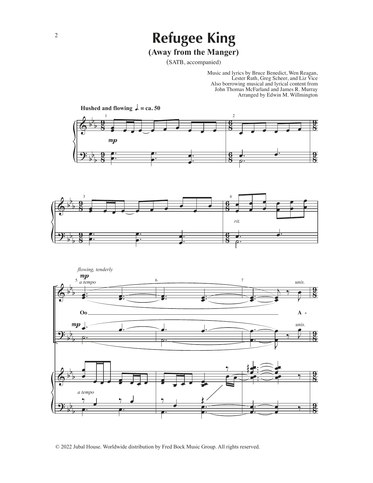 Edwin M. Willmington Refugee King (Away from the Manger) sheet music notes and chords arranged for SATB Choir