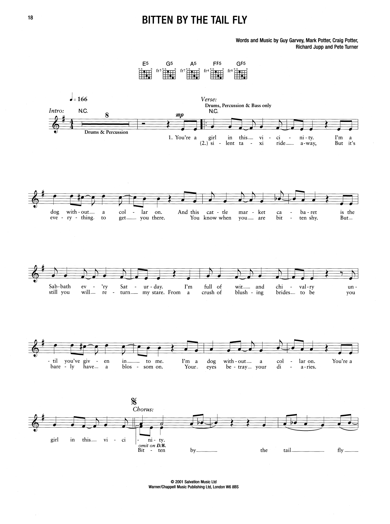 Elbow Bitten By The Tail Fly sheet music notes and chords arranged for Guitar Tab