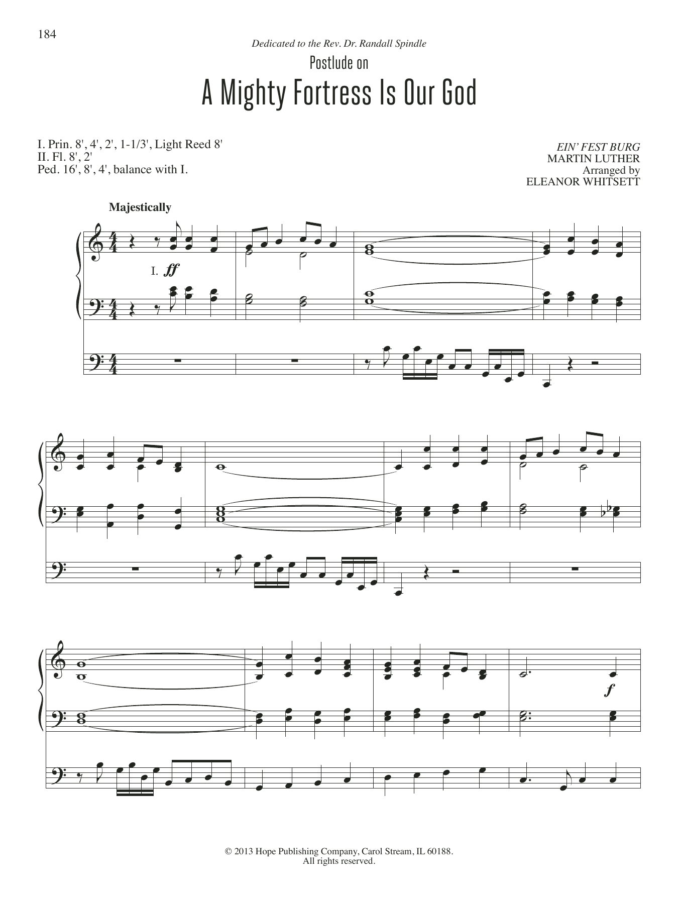 Eleanor Whitsett A Mighty Fortress Is Our God sheet music notes and chords arranged for Organ