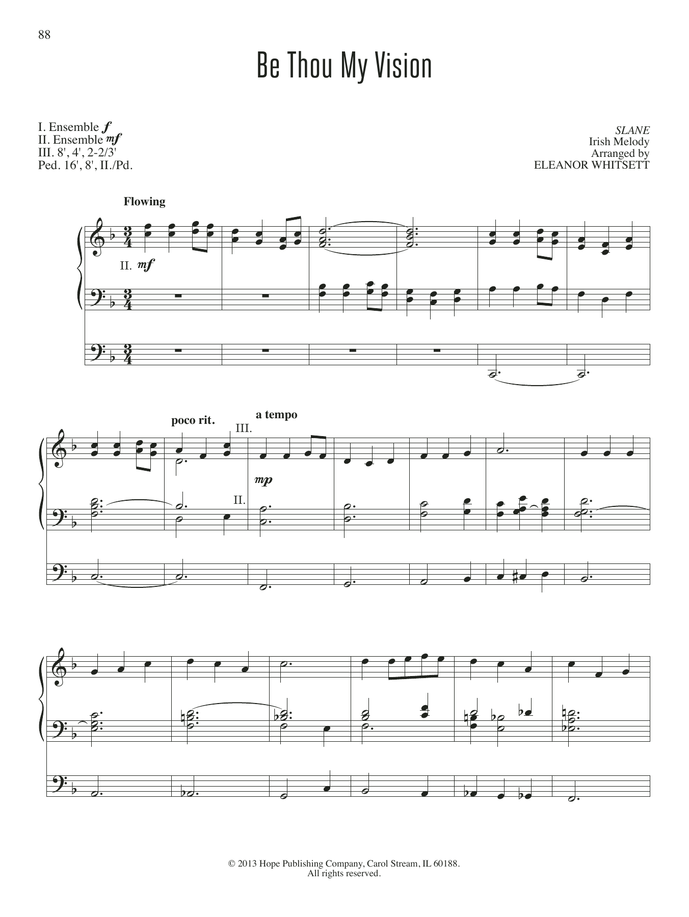 Eleanor Whitsett Be Thou My Vision sheet music notes and chords arranged for Organ