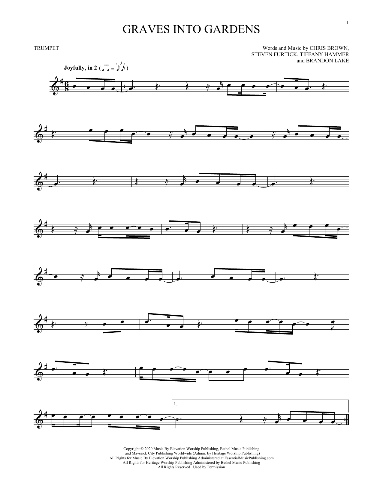 Elevation Worship Graves Into Gardens sheet music notes and chords arranged for Lead Sheet / Fake Book