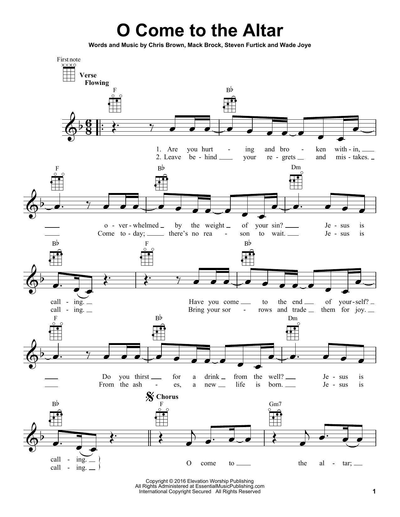 Elevation Worship O Come To The Altar sheet music notes and chords arranged for Easy Guitar