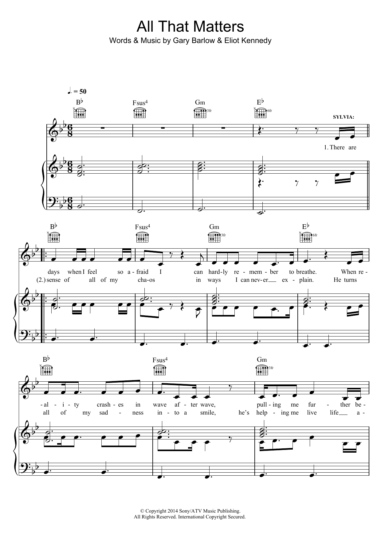 Eliot Kennedy All That Matters (from Finding Neverland) sheet music notes and chords arranged for Piano, Vocal & Guitar Chords