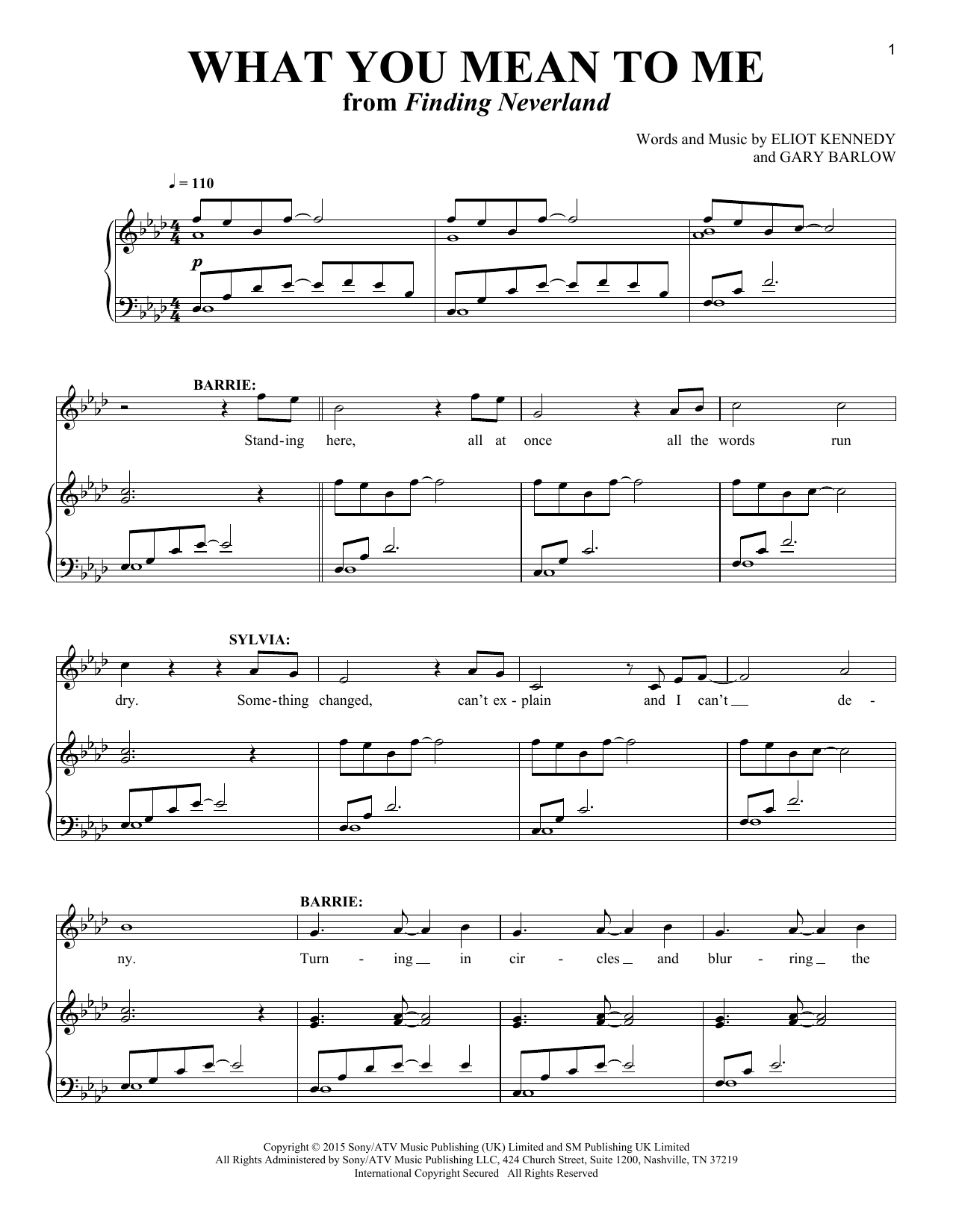 Eliot Kennedy What You Mean To Me sheet music notes and chords arranged for Vocal Duet