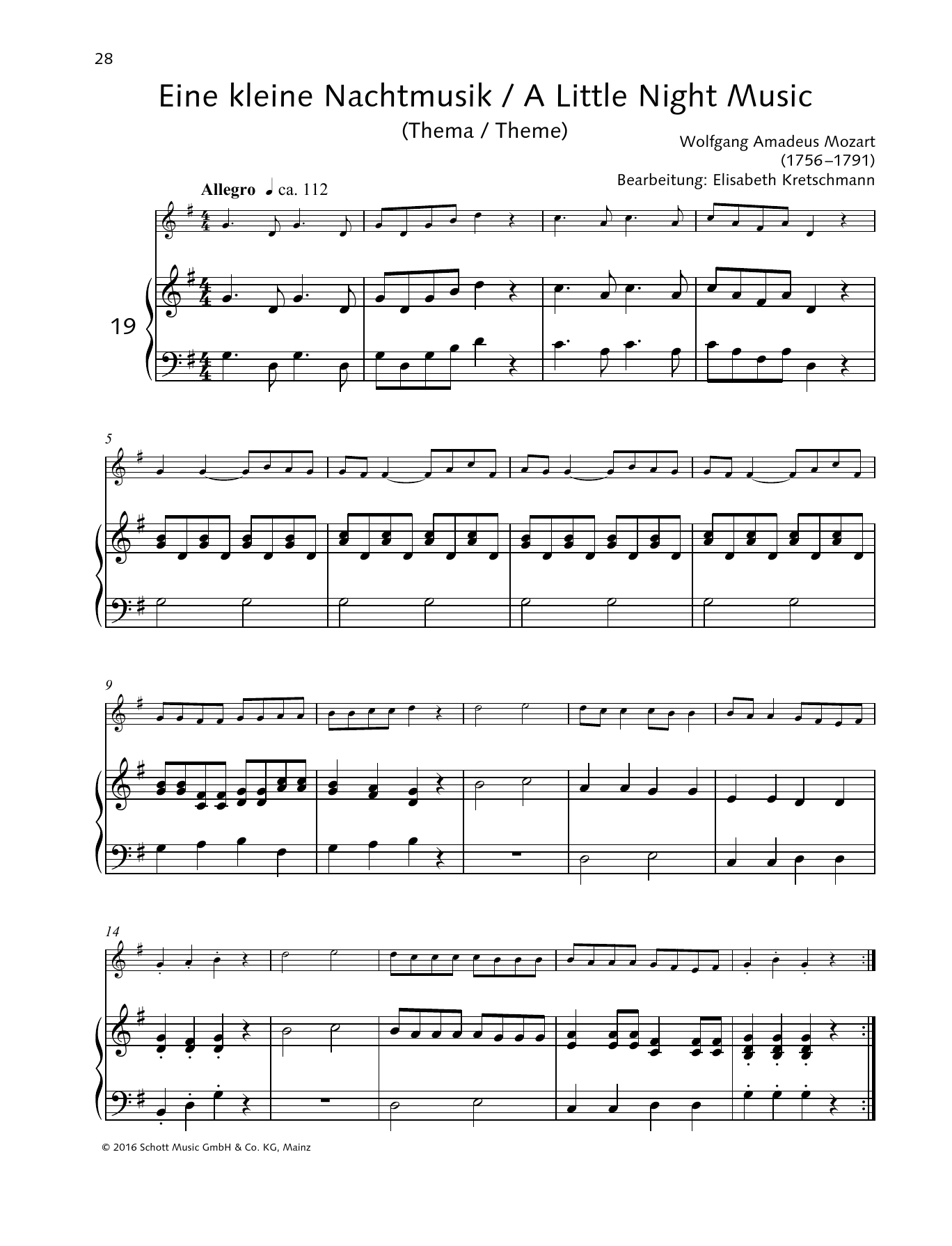 Elisabeth Kretschmann A Little Night Music sheet music notes and chords arranged for Woodwind Solo