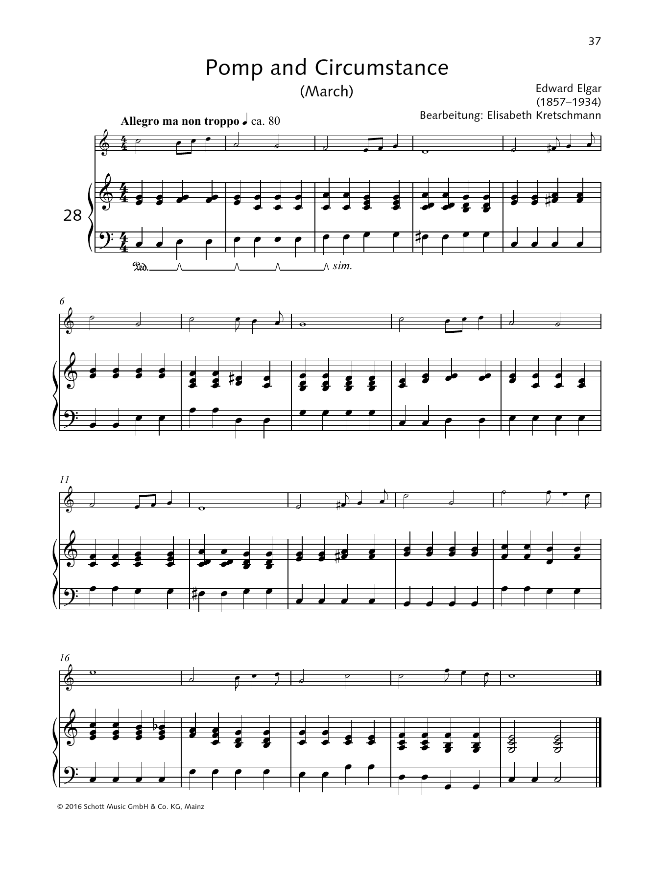 Elisabeth Kretschmann Pomp And Circumstance sheet music notes and chords arranged for Woodwind Solo