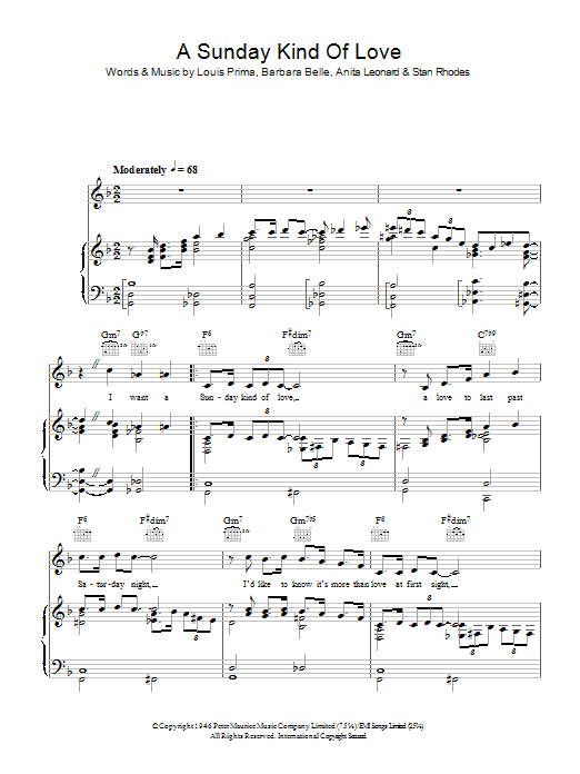 Ella Fitzgerald A Sunday Kind Of Love sheet music notes and chords arranged for Piano, Vocal & Guitar Chords