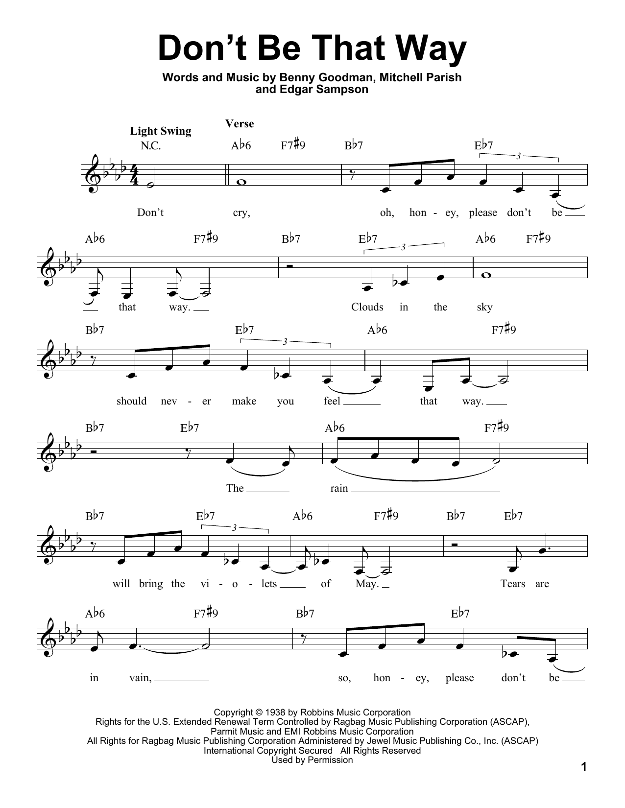 Ella Fitzgerald Don't Be That Way sheet music notes and chords arranged for Pro Vocal
