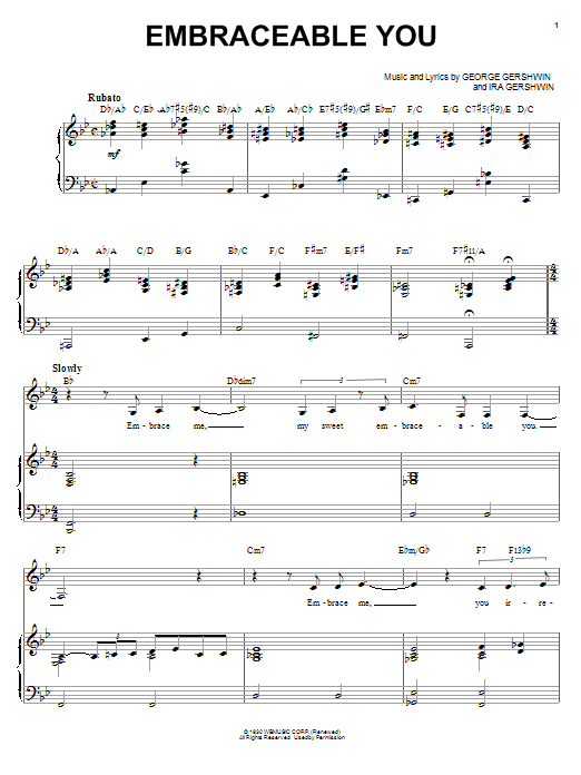 Ella Fitzgerald Embraceable You sheet music notes and chords arranged for Piano & Vocal