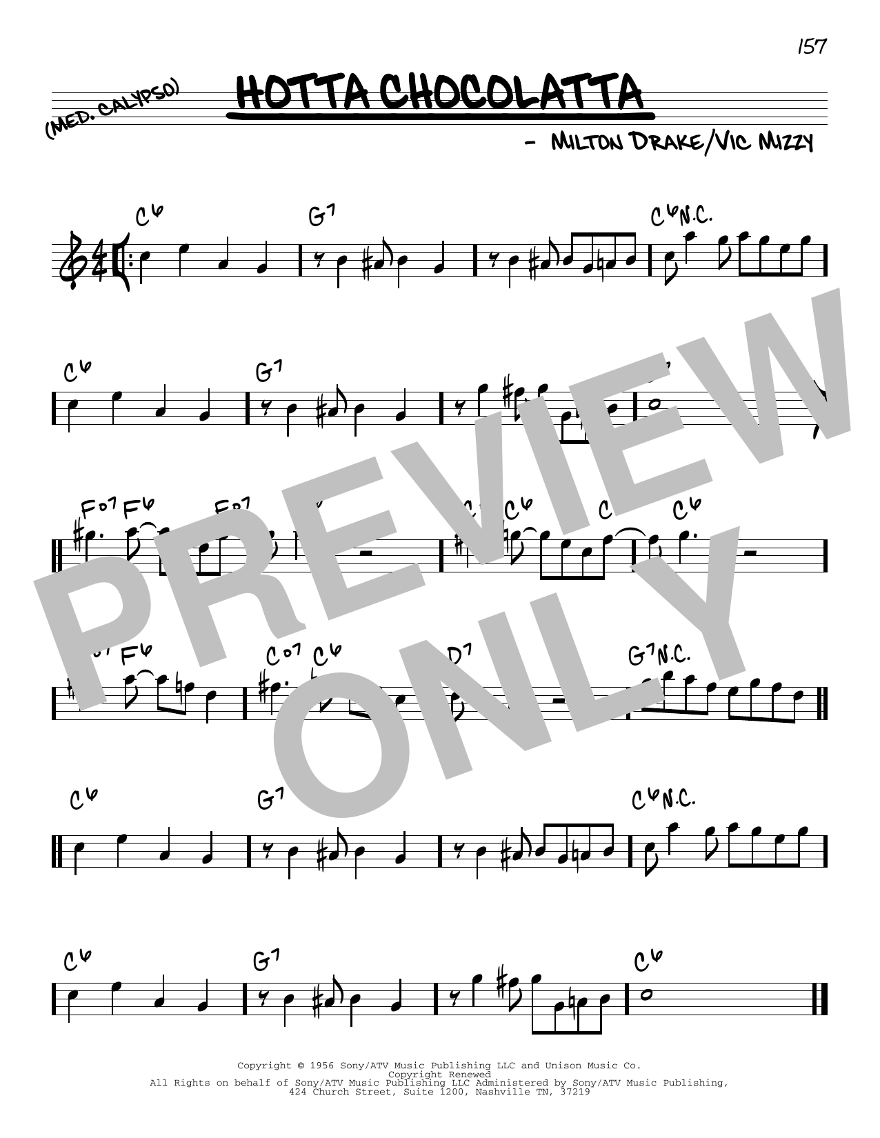 Ella Fitzgerald Hotta Chocolatta sheet music notes and chords arranged for Real Book – Melody & Chords