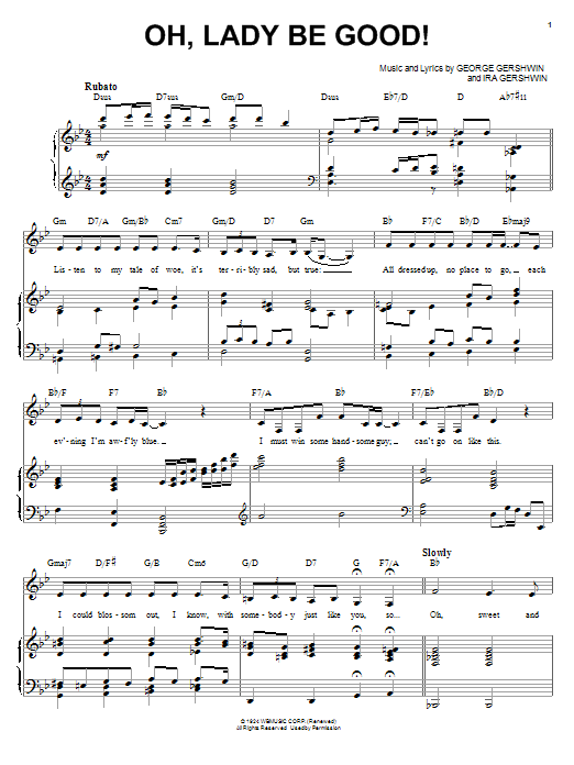 Ella Fitzgerald Oh, Lady Be Good! sheet music notes and chords arranged for Piano & Vocal