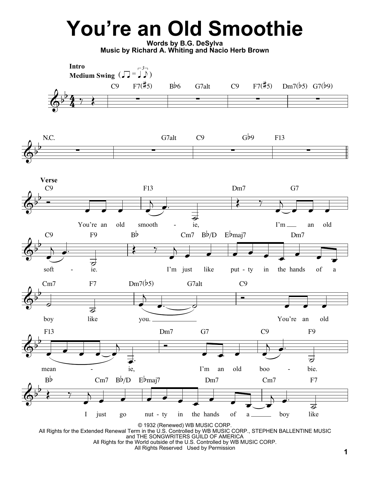 Ella Fitzgerald You're An Old Smoothie sheet music notes and chords arranged for Pro Vocal