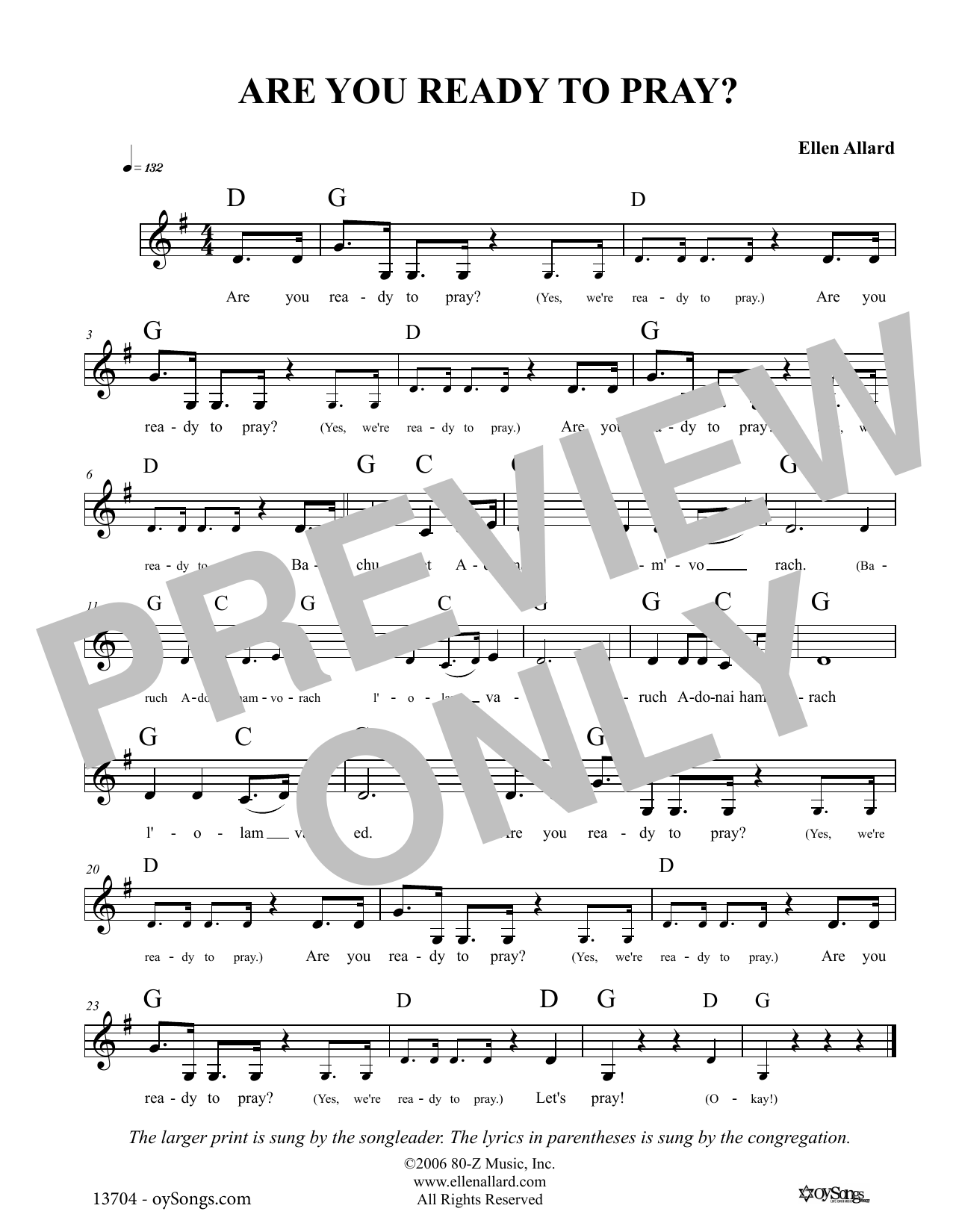 Ellen Allard Are You Ready To Pray sheet music notes and chords arranged for Lead Sheet / Fake Book