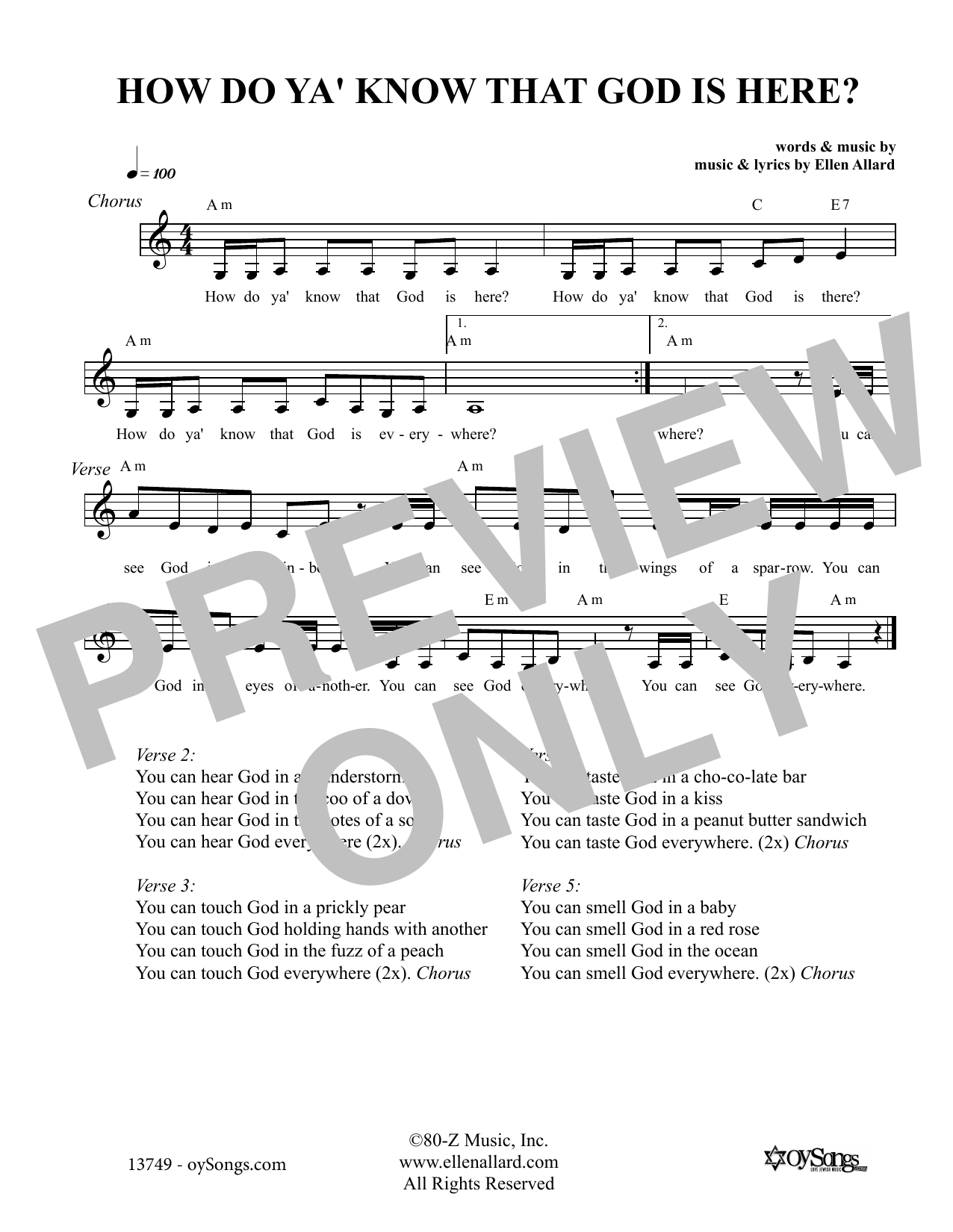 Ellen Allard How Do You Know That God Is Here sheet music notes and chords arranged for Lead Sheet / Fake Book