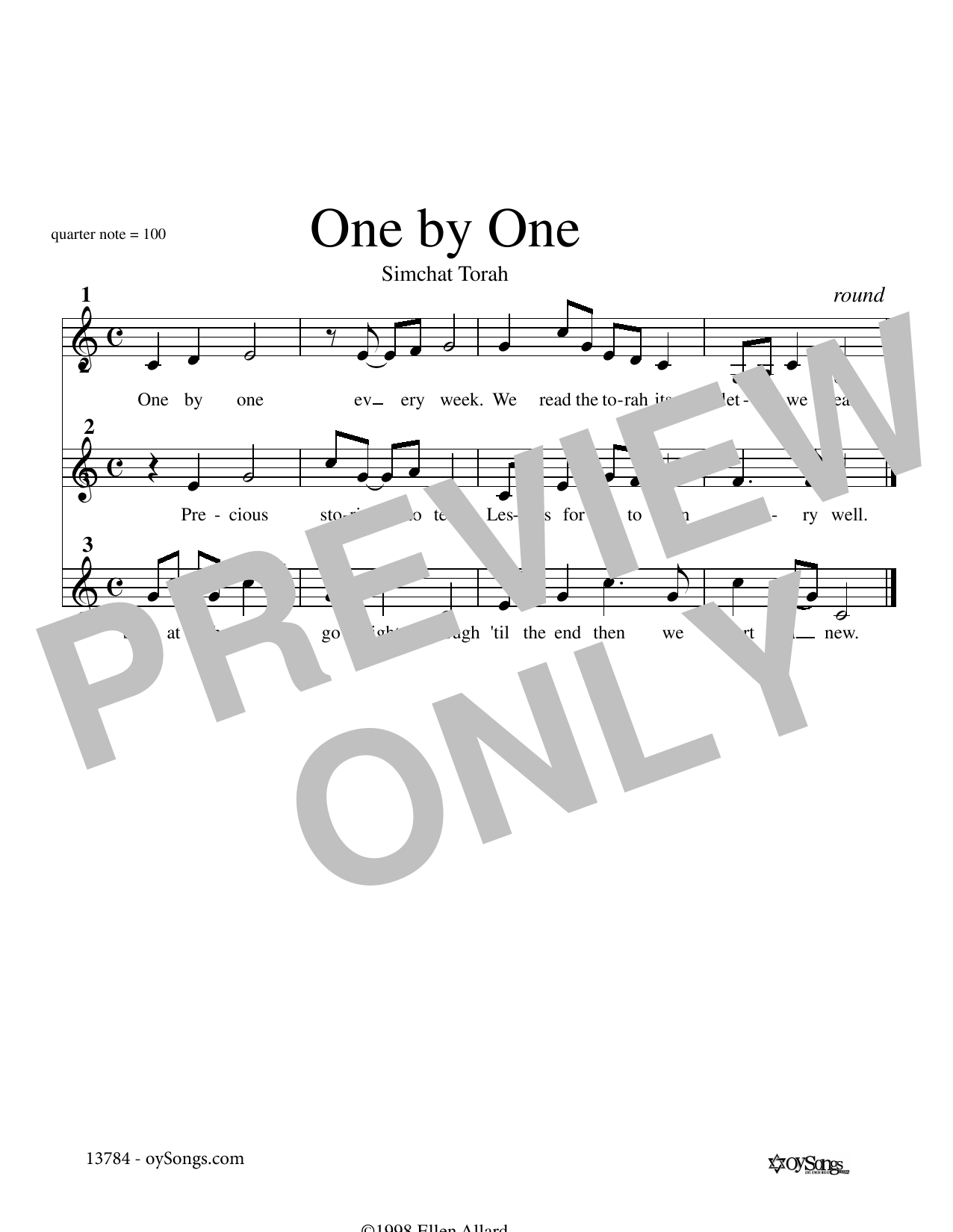 Ellen Allard One by One sheet music notes and chords arranged for Lead Sheet / Fake Book