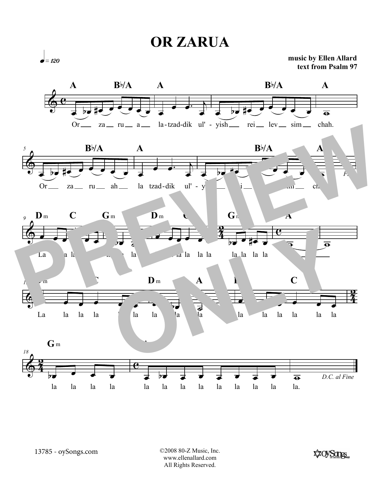 Ellen Allard Or Zaruah sheet music notes and chords arranged for Lead Sheet / Fake Book