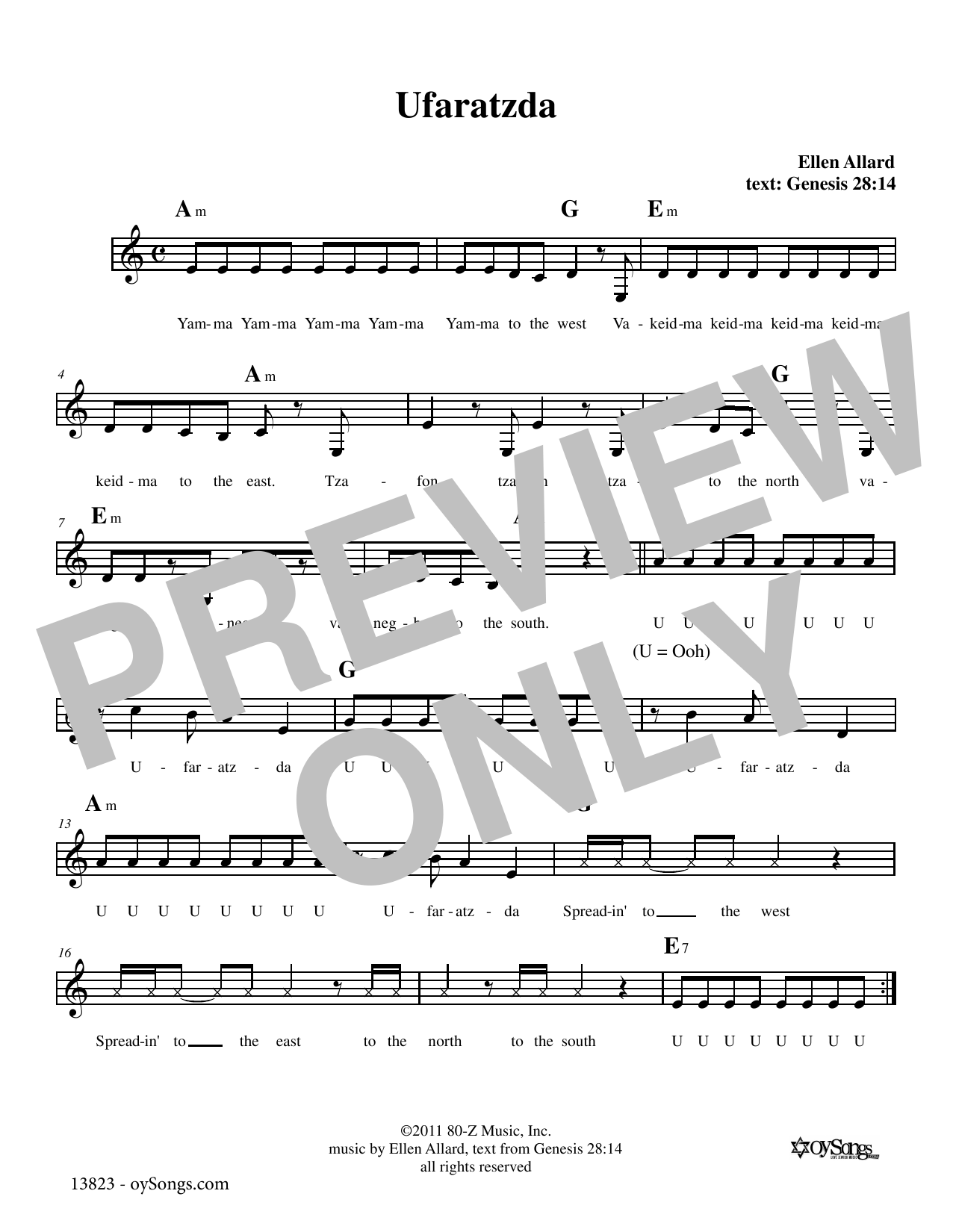 Ellen Allard Ufaratzda sheet music notes and chords arranged for Lead Sheet / Fake Book