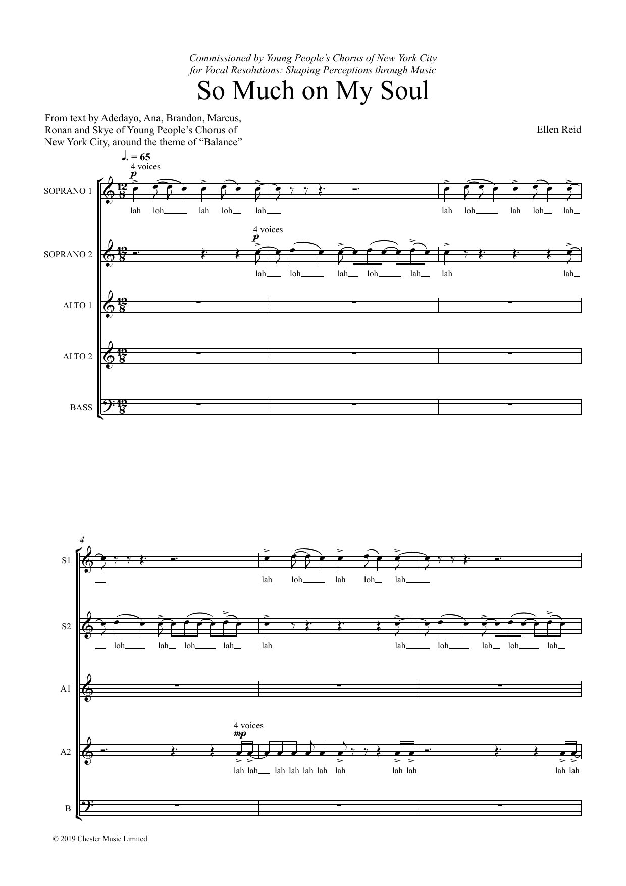Ellen Reid So Much On My Soul sheet music notes and chords arranged for Choir