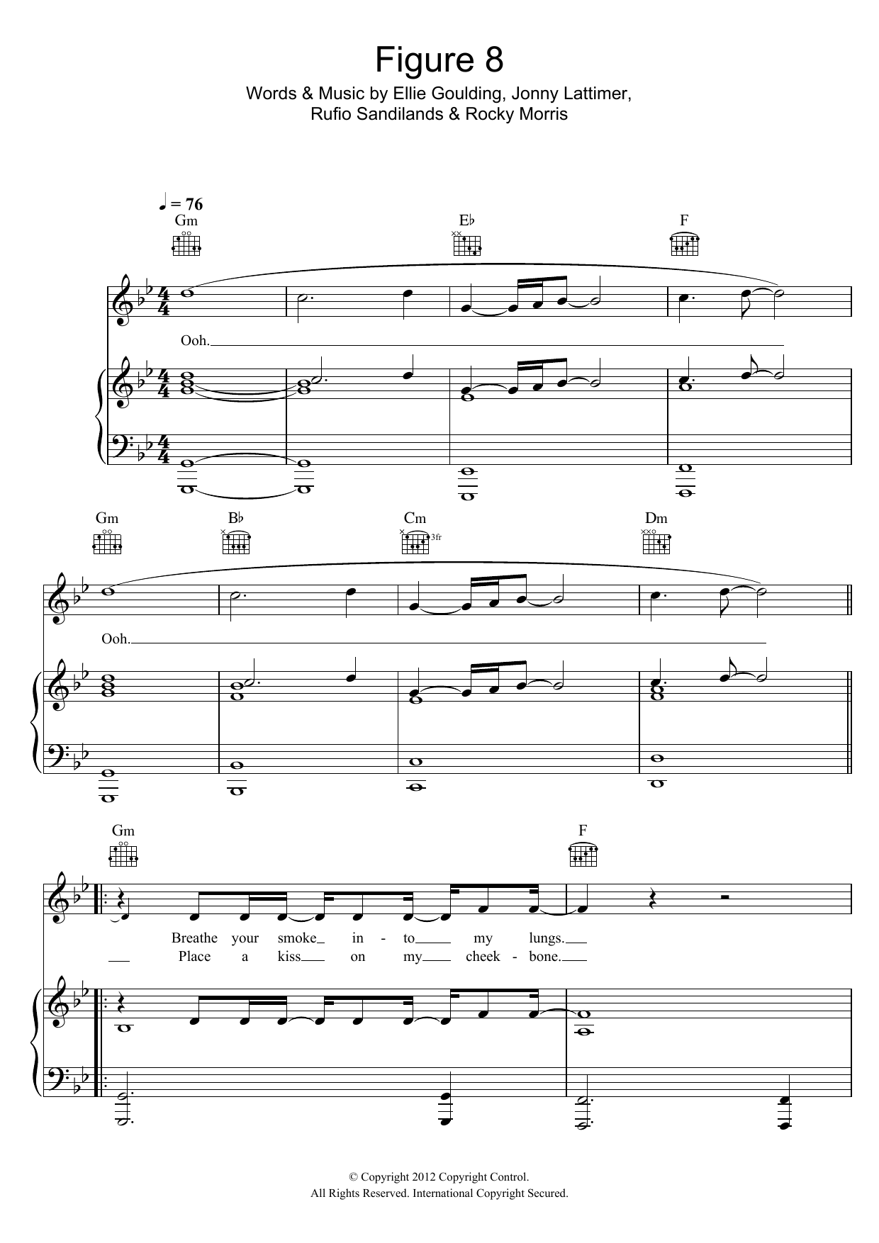 Ellie Goulding Figure 8 sheet music notes and chords arranged for Piano, Vocal & Guitar Chords