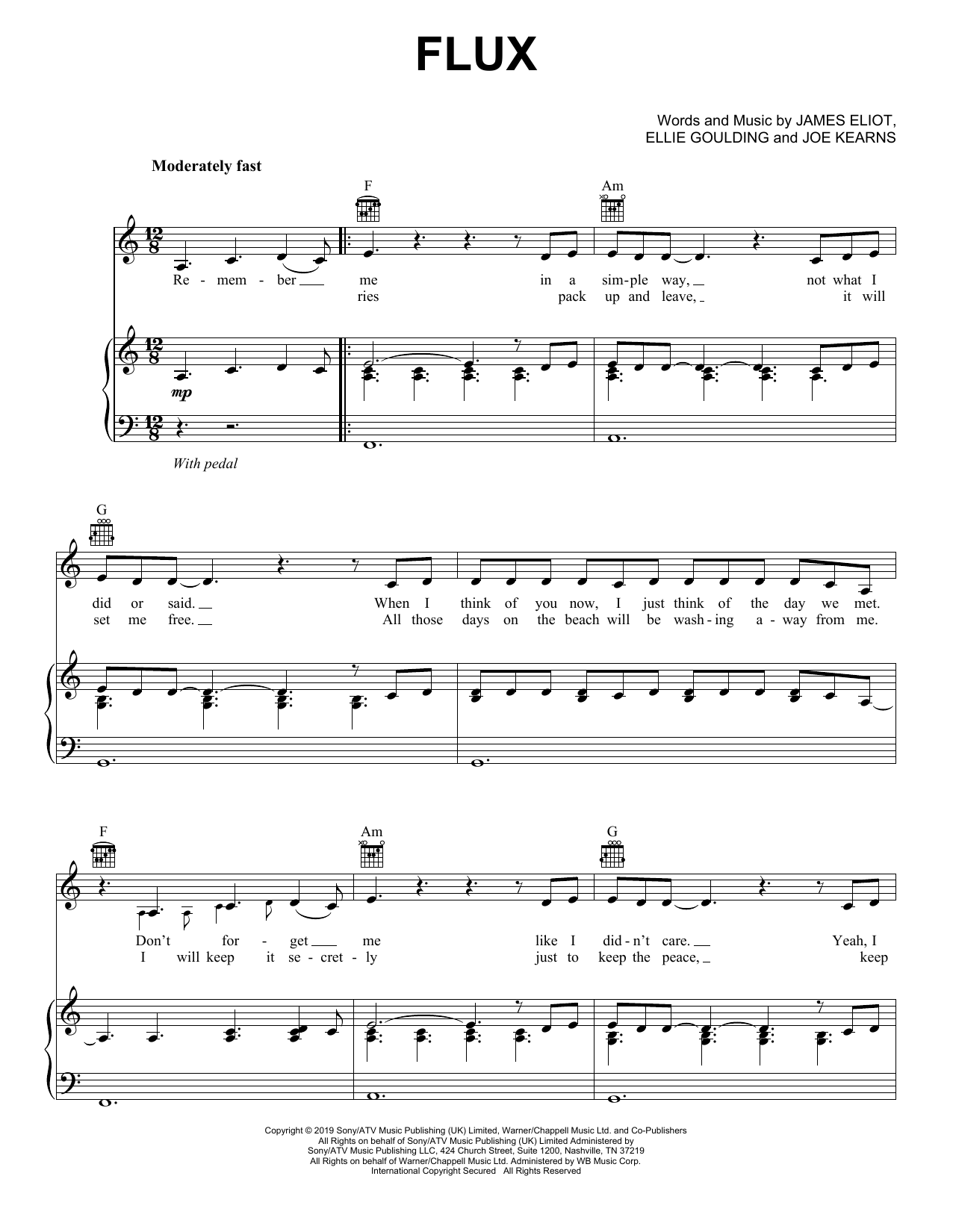 Ellie Goulding Flux sheet music notes and chords arranged for Piano, Vocal & Guitar Chords (Right-Hand Melody)