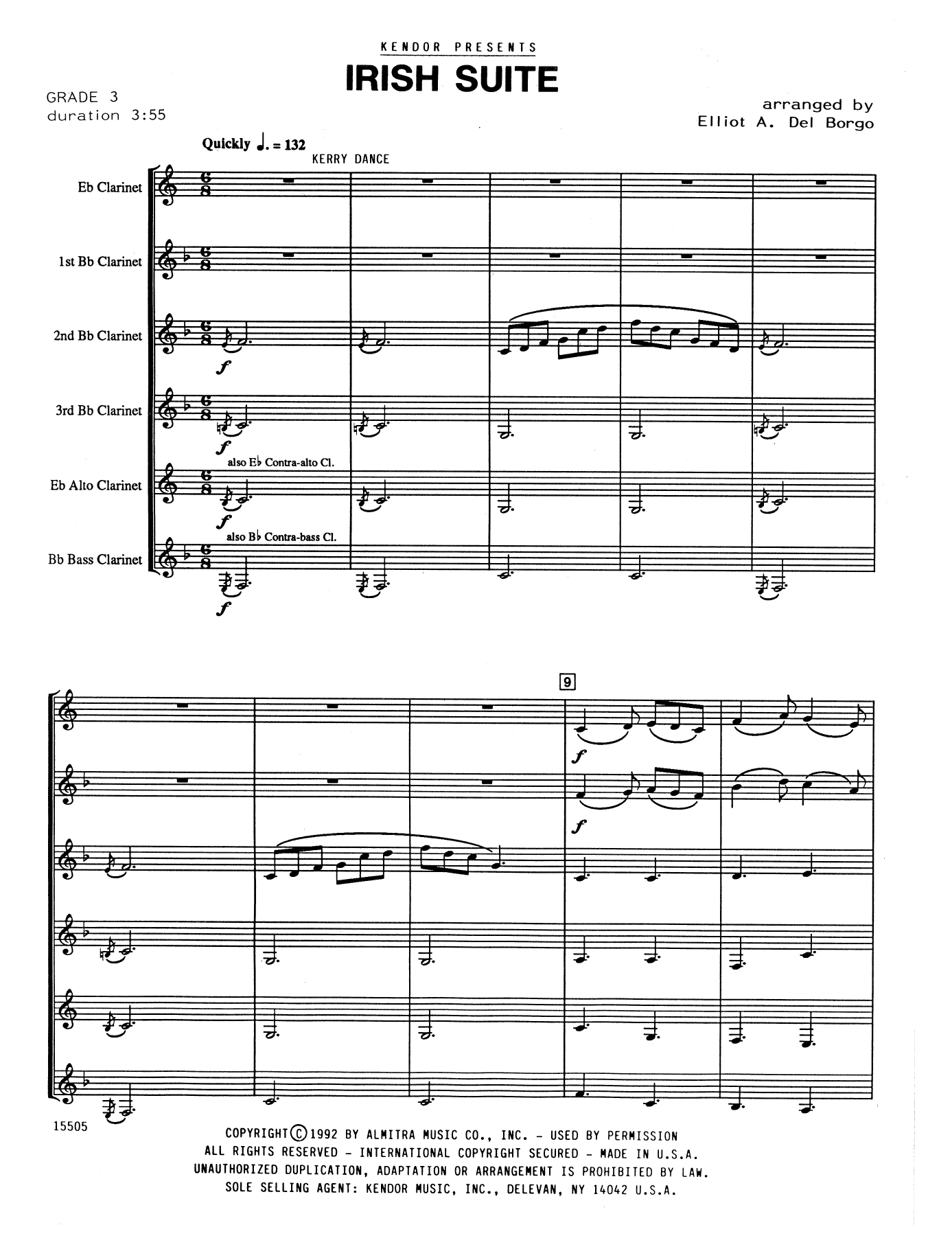Elliot A. Del Borgo Irish Suite - Full Score sheet music notes and chords. Download Printable PDF.