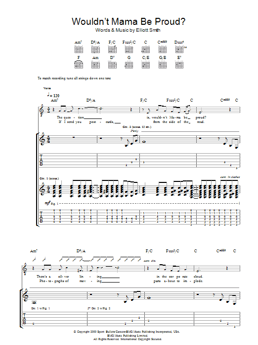 Elliott Smith Wouldn't Mama Be Proud? sheet music notes and chords arranged for Guitar Tab