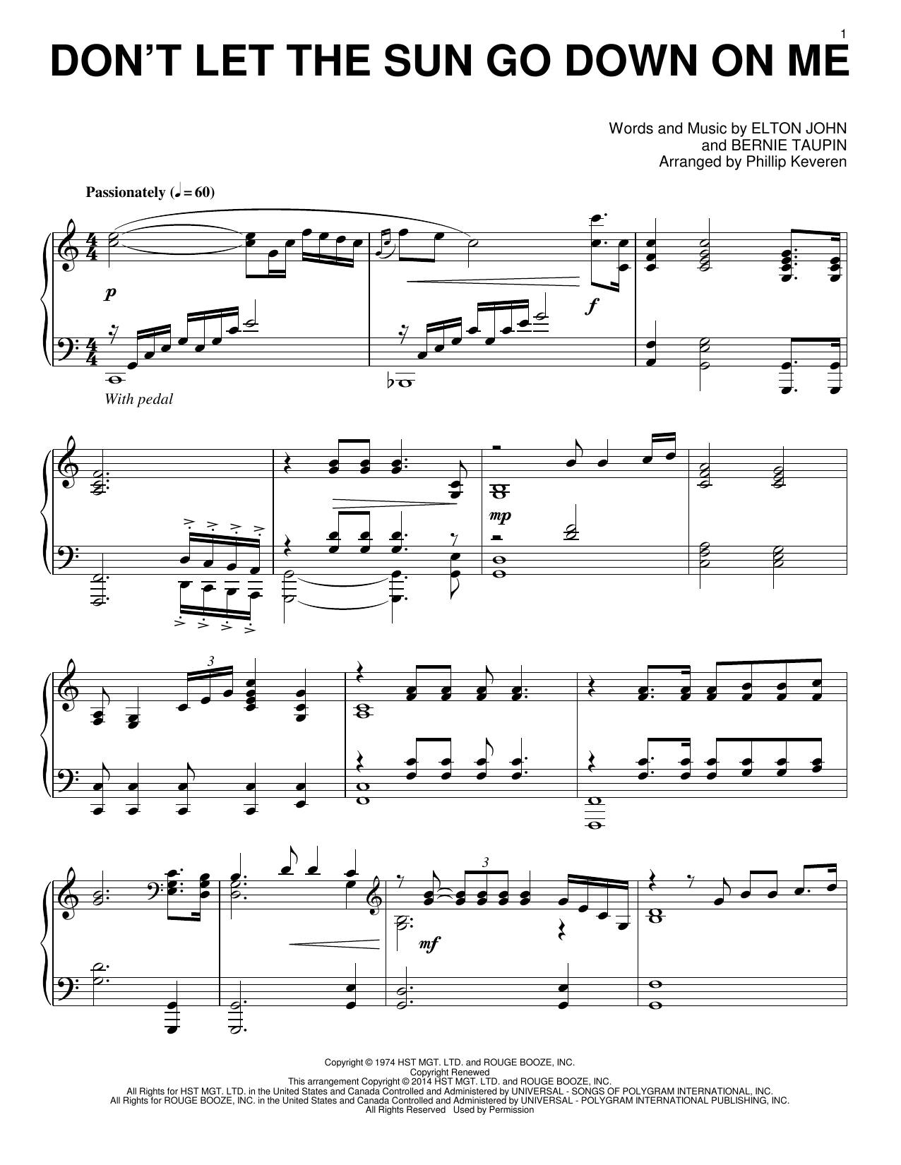 Elton John & George Michael Don't Let The Sun Go Down On Me [Classical version] (arr. Phillip Keveren) sheet music notes and chords arranged for Piano Solo