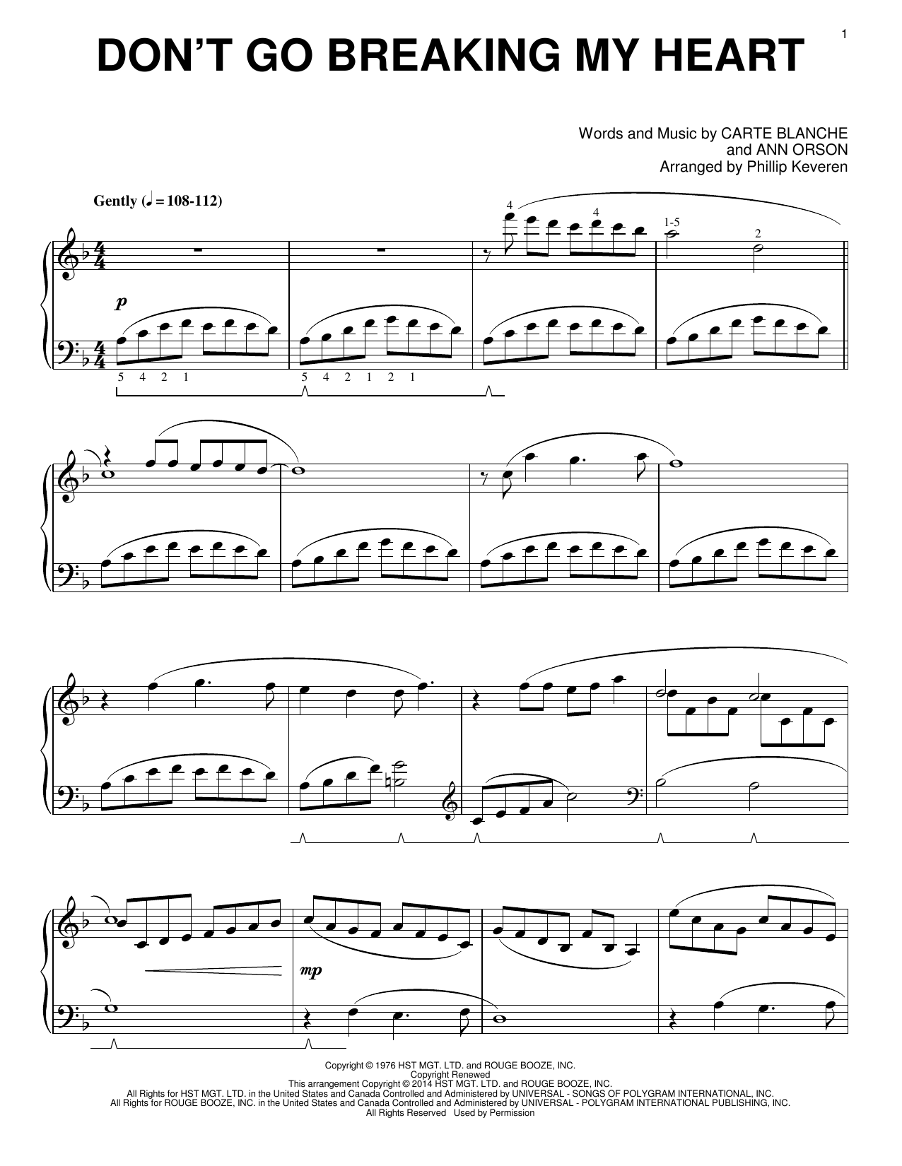 Elton John & Kiki Dee Don't Go Breaking My Heart [Classical version] (arr. Phillip Keveren) sheet music notes and chords arranged for Piano Solo
