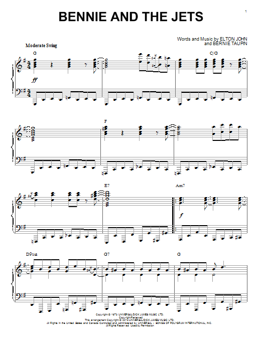 Elton John Bennie And The Jets [Jazz version] (arr. Brent Edstrom) sheet music notes and chords arranged for Piano Solo