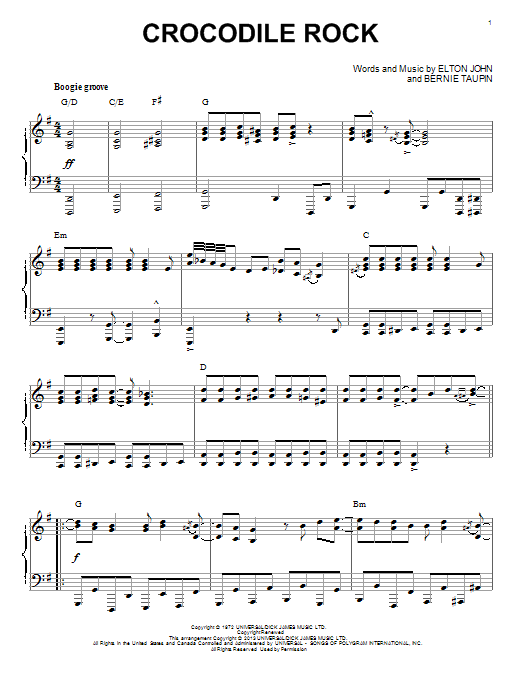 Elton John Crocodile Rock [Jazz version] (arr. Brent Edstrom) sheet music notes and chords arranged for Piano Solo