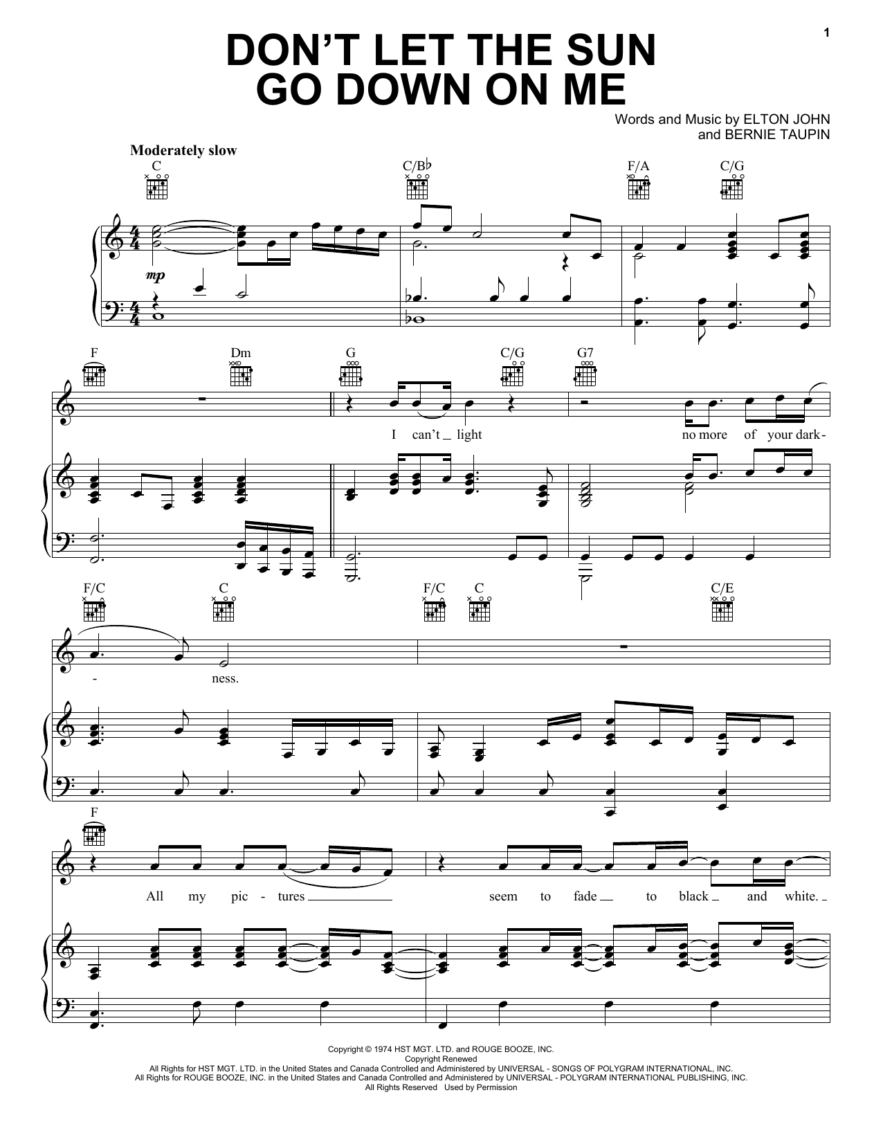 Elton John Don't Let The Sun Go Down On Me sheet music notes and chords arranged for Clarinet Solo