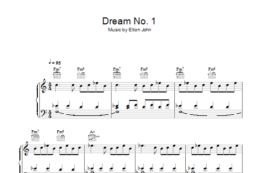 Elton John Dream #1 (Instrumental) sheet music notes and chords arranged for Piano Solo