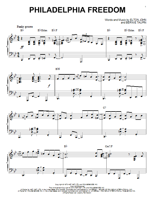 Elton John Philadelphia Freedom [Jazz version] (arr. Brent Edstrom) sheet music notes and chords arranged for Piano Solo